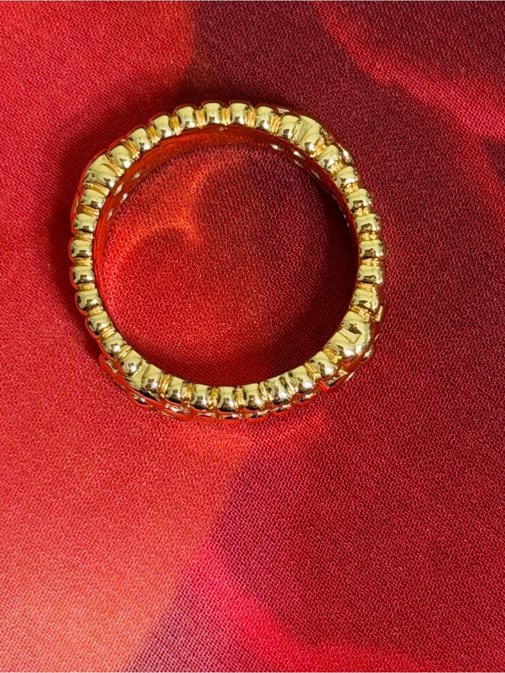 Pretty Bird 18k Rose Gold Plated Clover with a Bead-Edge Women's Ring, Sz 7-7.25 - Picture 3 of 6